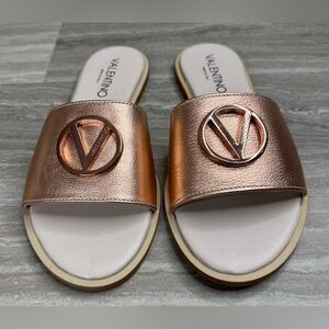 NEW! Valentino by Mario Valentino Bugola Slide Sandal in Copper Womens Size 8